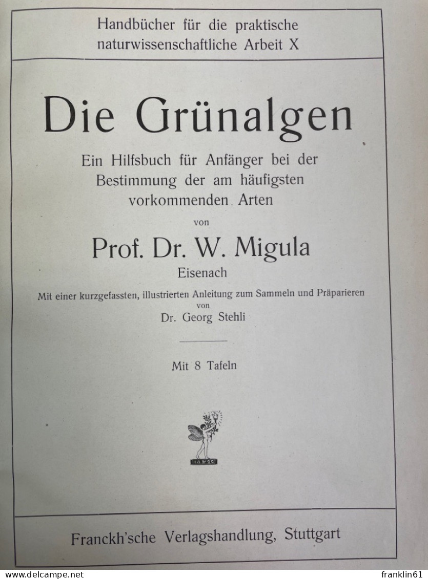 Die Grünalgen : Ein Hilfsbuch F. Anfänger Bei D. Bestimmung D. Am Häufigsten Vorkommenden Arten. - Tierwelt