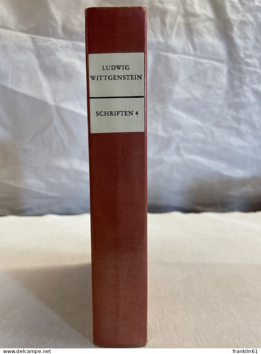 Wittgenstein, Ludwig: Schriften; Teil: 4., Philosophische Grammatik : T. 1 Und 2.. - Filosofía