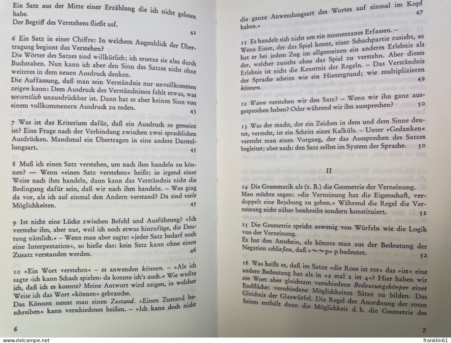 Wittgenstein, Ludwig: Schriften; Teil: 4., Philosophische Grammatik : T. 1 Und 2.. - Philosophy