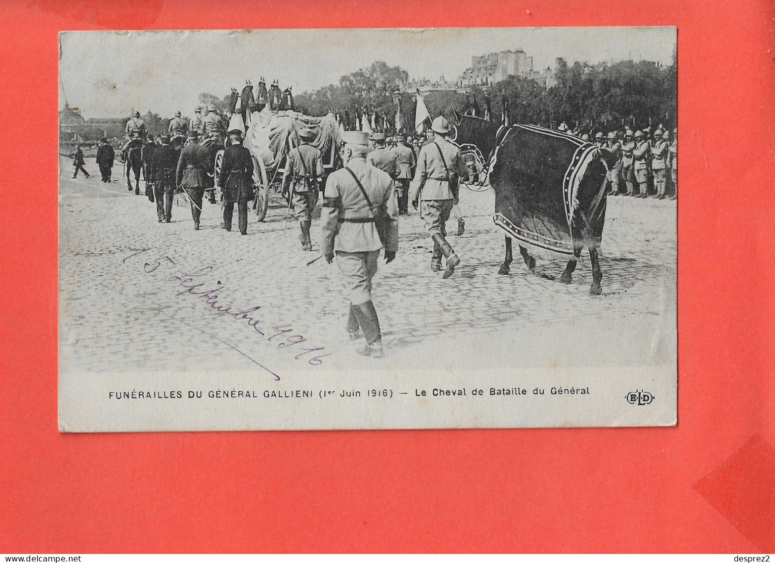 FUNERAILLES Du Général GALLIENI Cpa Animée Le 1 Er Juin 1916 - Beerdigungen