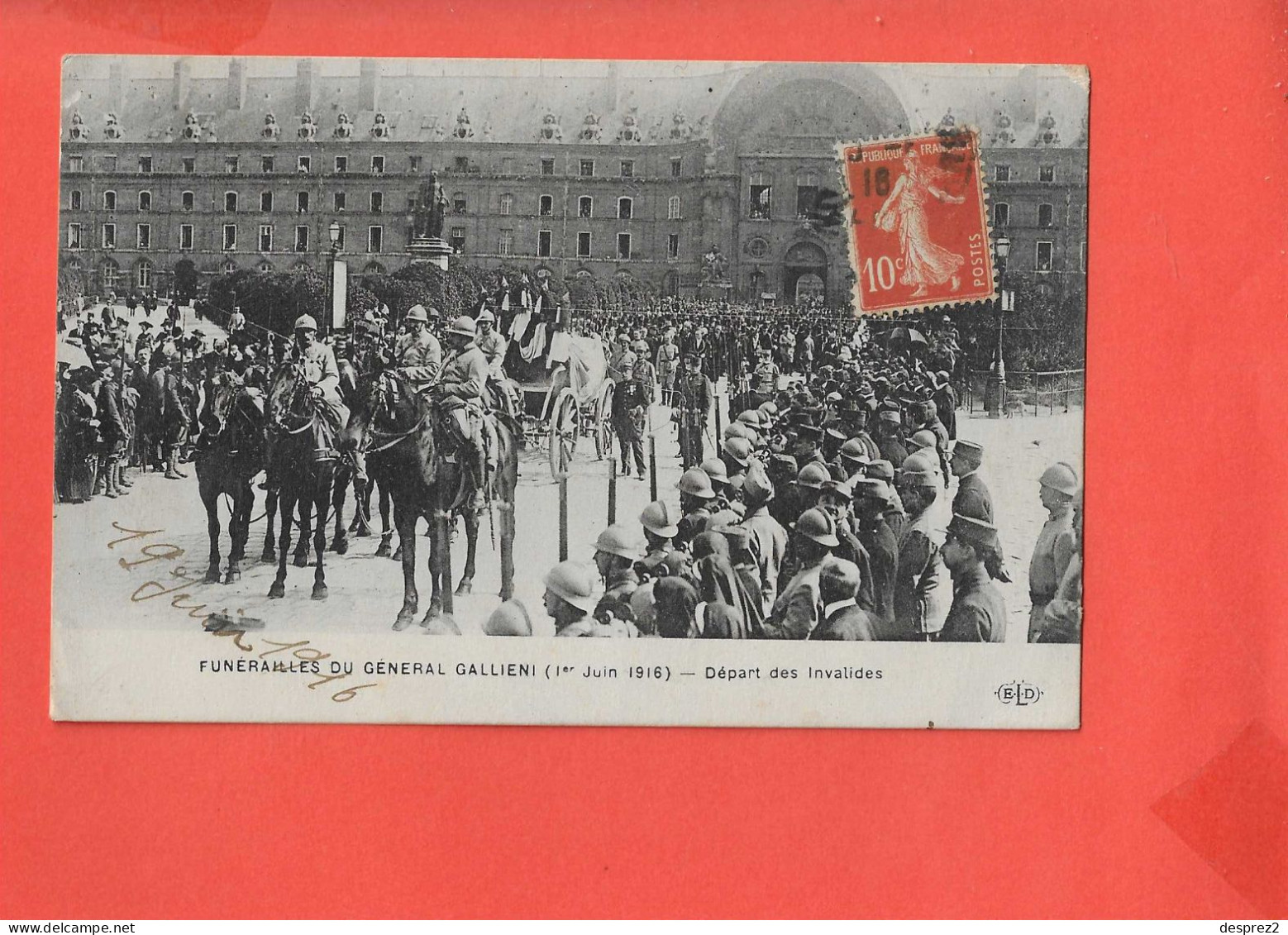 FUNERAILLES Du Général GALLIENI Cpa Animée Le 1 Er Juin 1916 - Beerdigungen