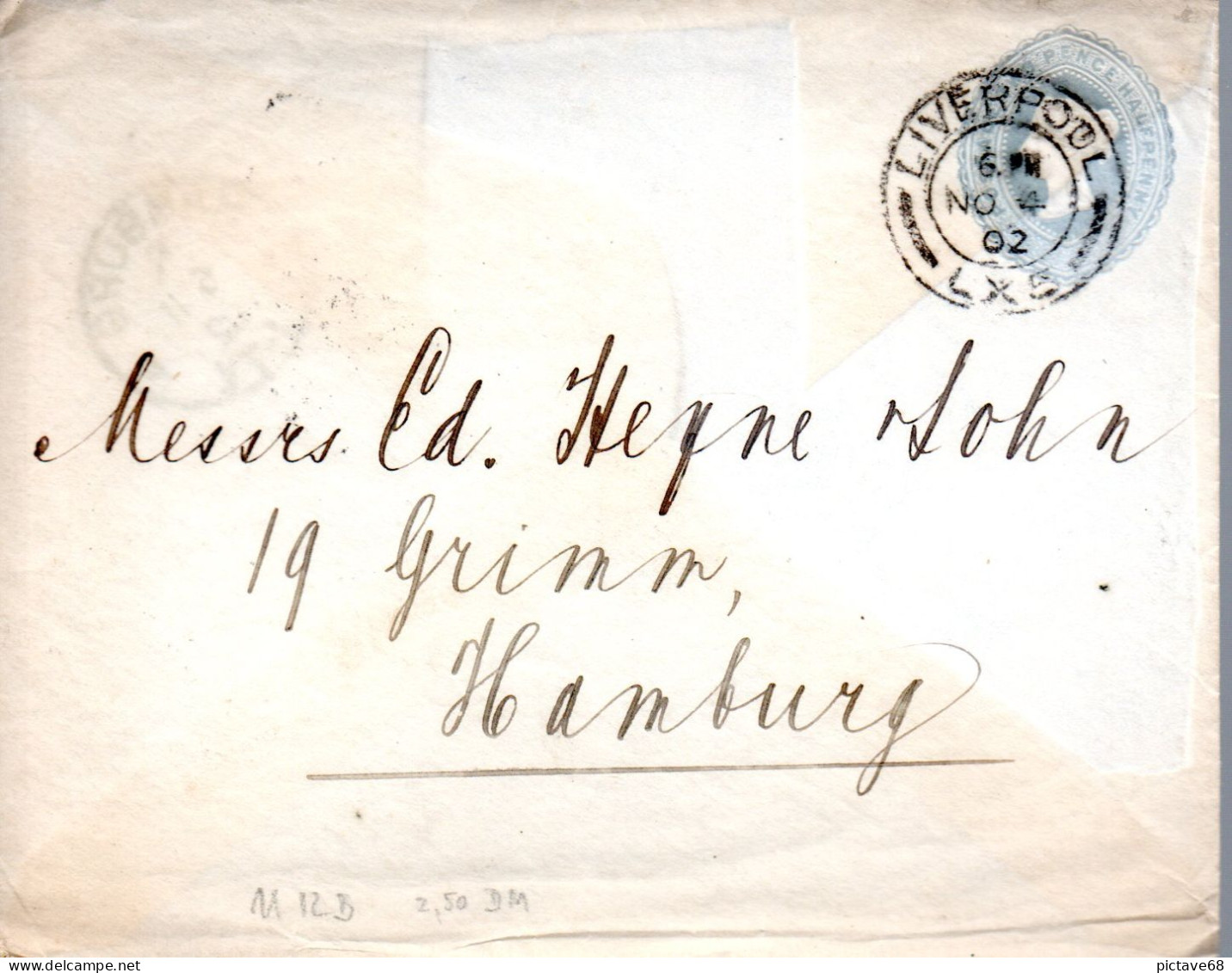 GRANDE BRETAGNE / ENVELOPPE ENTIER POSTAL DE 2p 1/2 VICTORIA DE 1902 - Stamped Stationery, Airletters & Aerogrammes