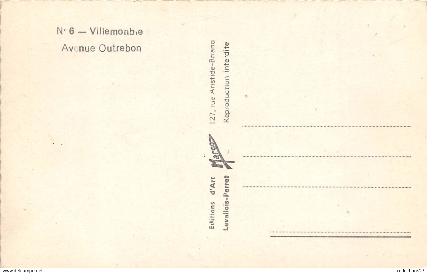 93-VILLEMOMBLE- AVENUE OUTREBON - Villemomble