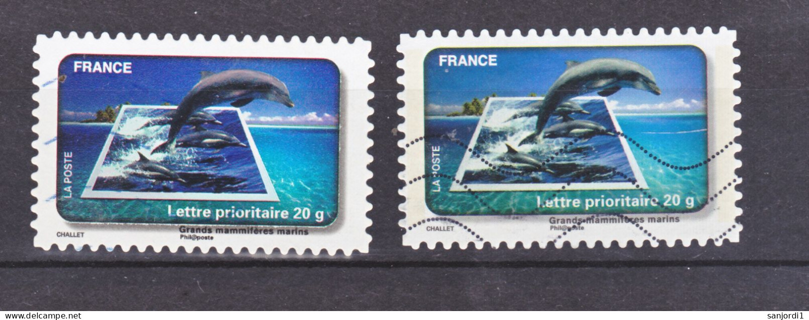 France  403 Autoadhésifs Variétés Bleu Noir Et Bleu Oblitéré Used - Usados