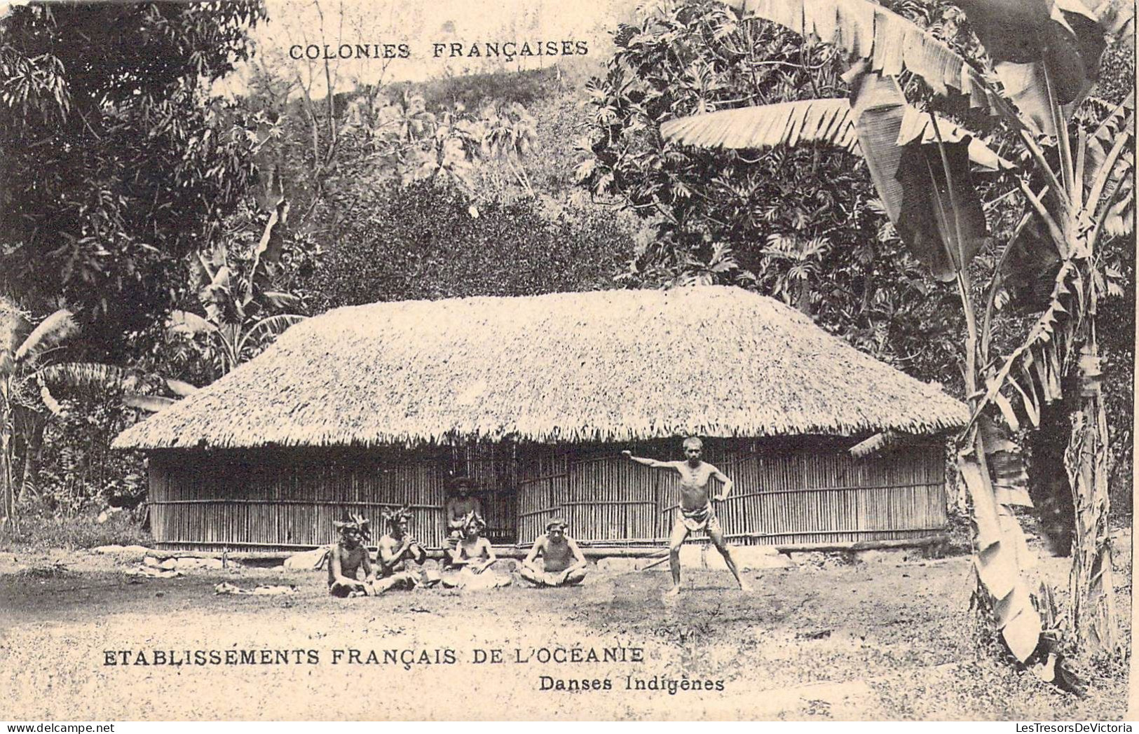 NOUVELLE CALEDONIE - Etablissements Français De L'Océanie - Danses Indigènes - Carte Postale Ancienne - Nouvelle Calédonie