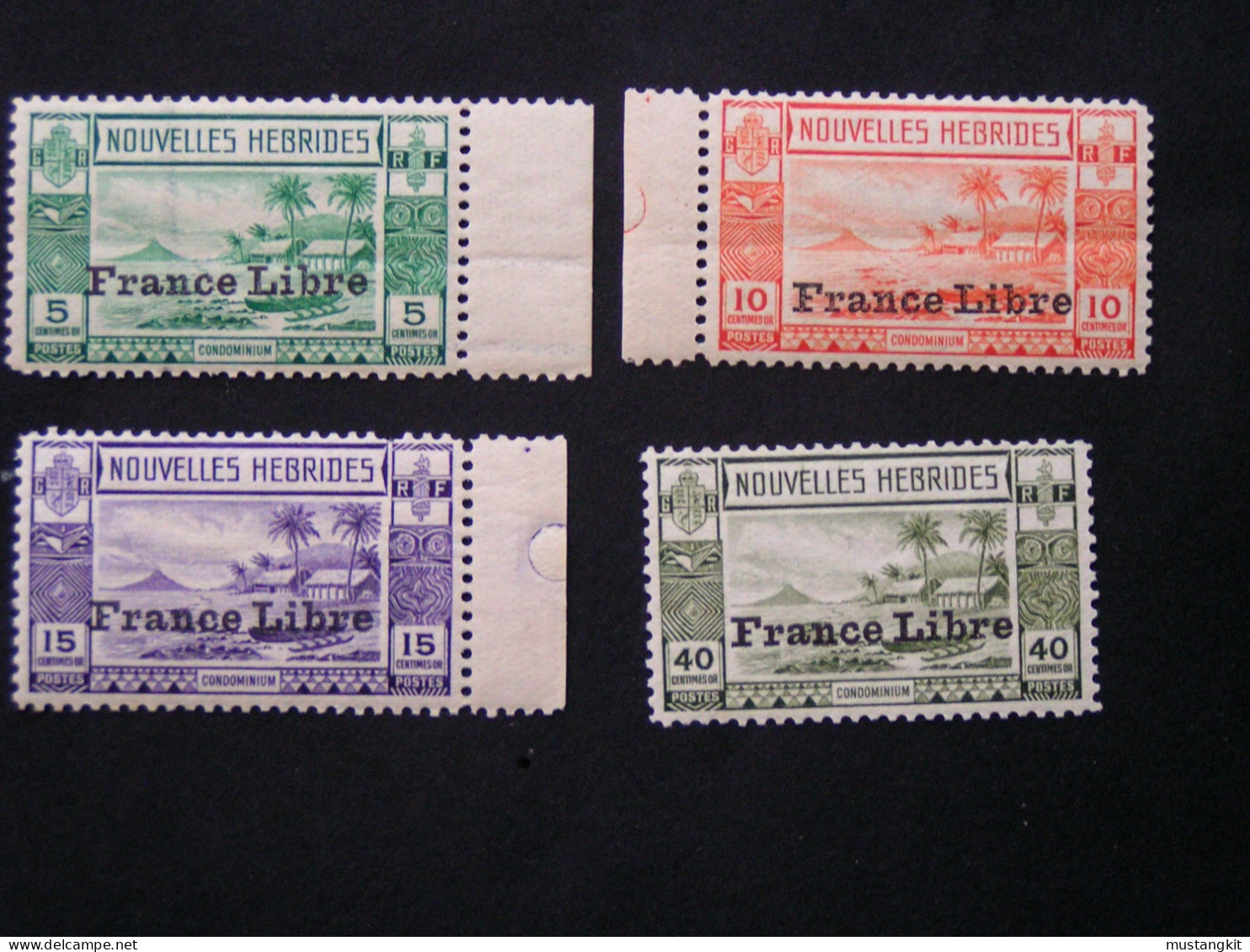 NOUVELLES HEBRIDES FRANCE LIBRE POSTES N° 124/125/126 130 NEUF * * COTE 2023 : 95 € - Nuevos