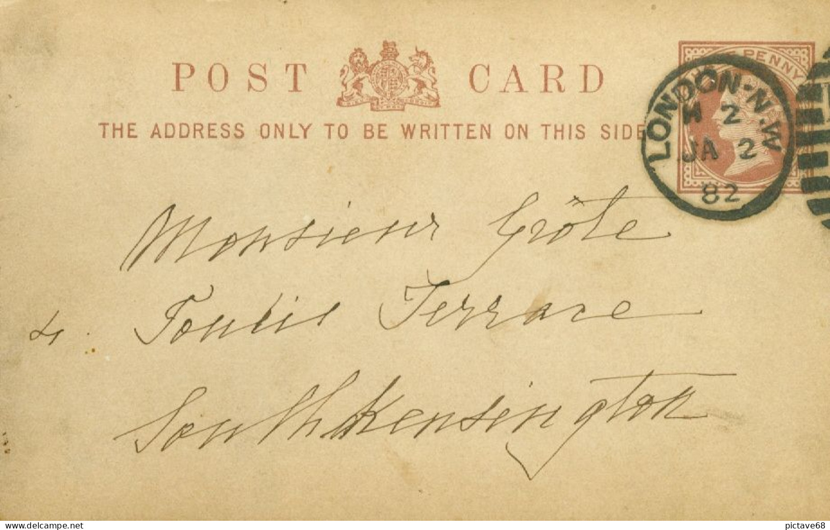 GRANDE BRETAGNE / ENTIER POSTAL POST CARD DE LONDRES DE 1882 - Stamped Stationery, Airletters & Aerogrammes