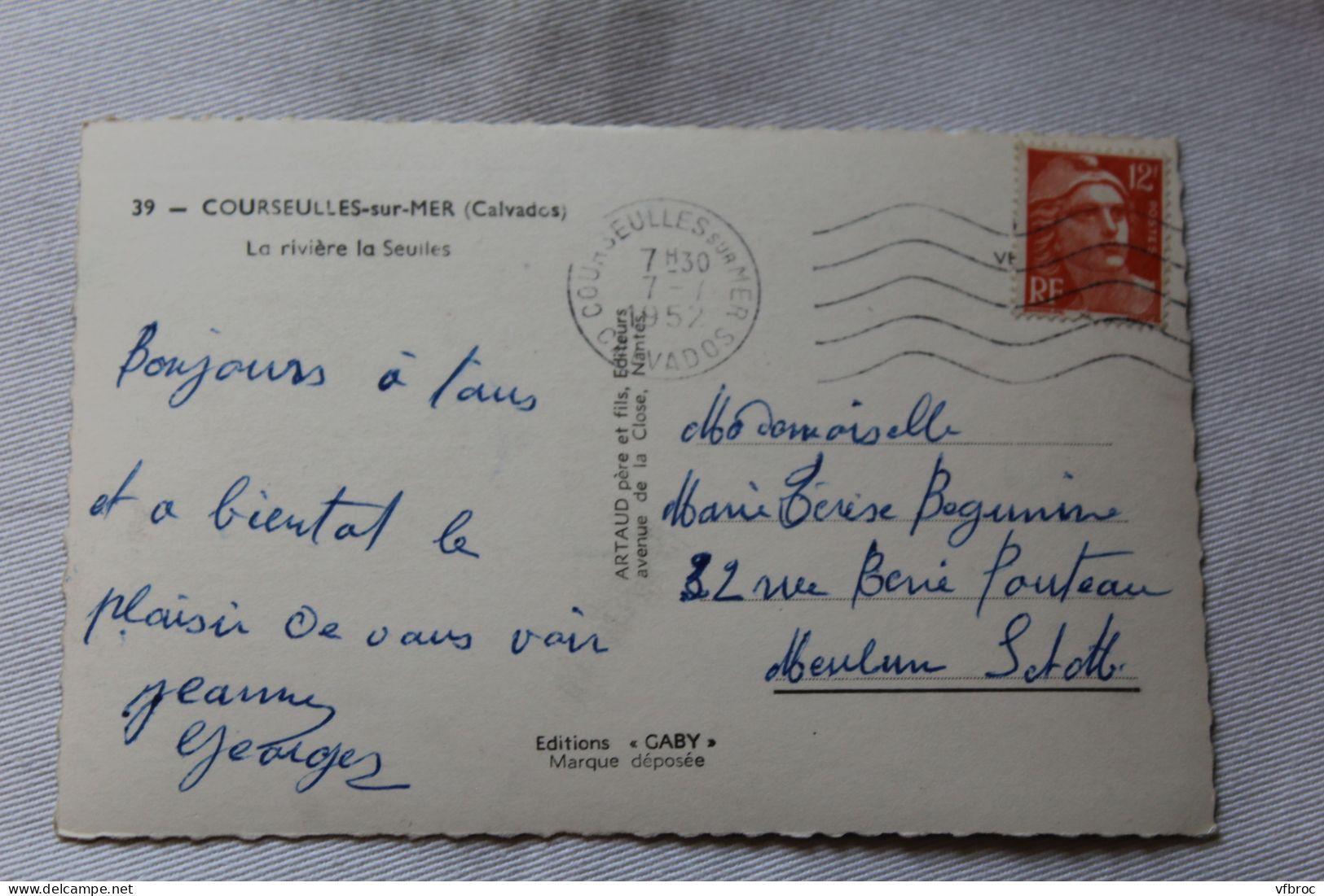 Cpsm 1952, Courseulles Sur Mer, La Rivière La Seulles, Calvados 14 - Courseulles-sur-Mer