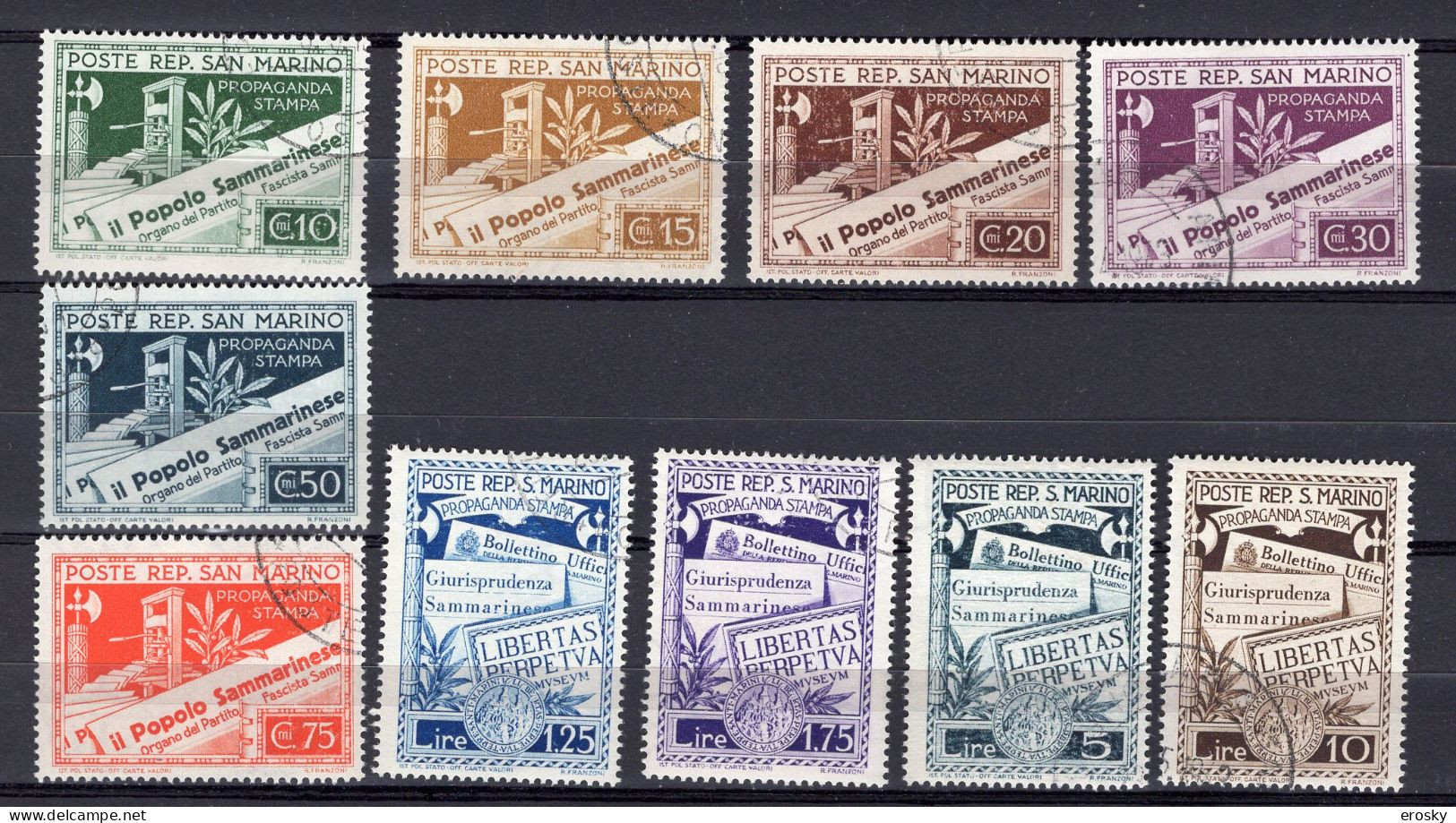 Y8247 - SAN MARINO Ss N°228/37 - SAINT-MARIN Yv N°224/33 - Used Stamps