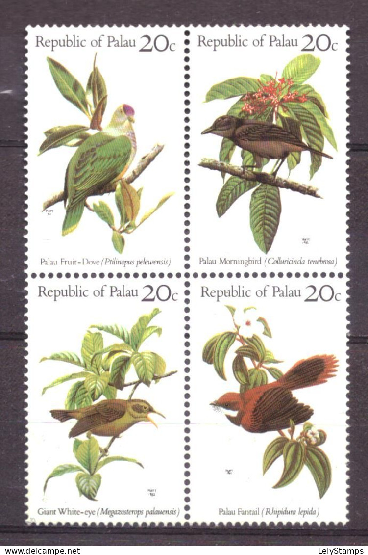 Palau 5 T/m 8 MNH ** Birds Animals Nature (1983) - Palau