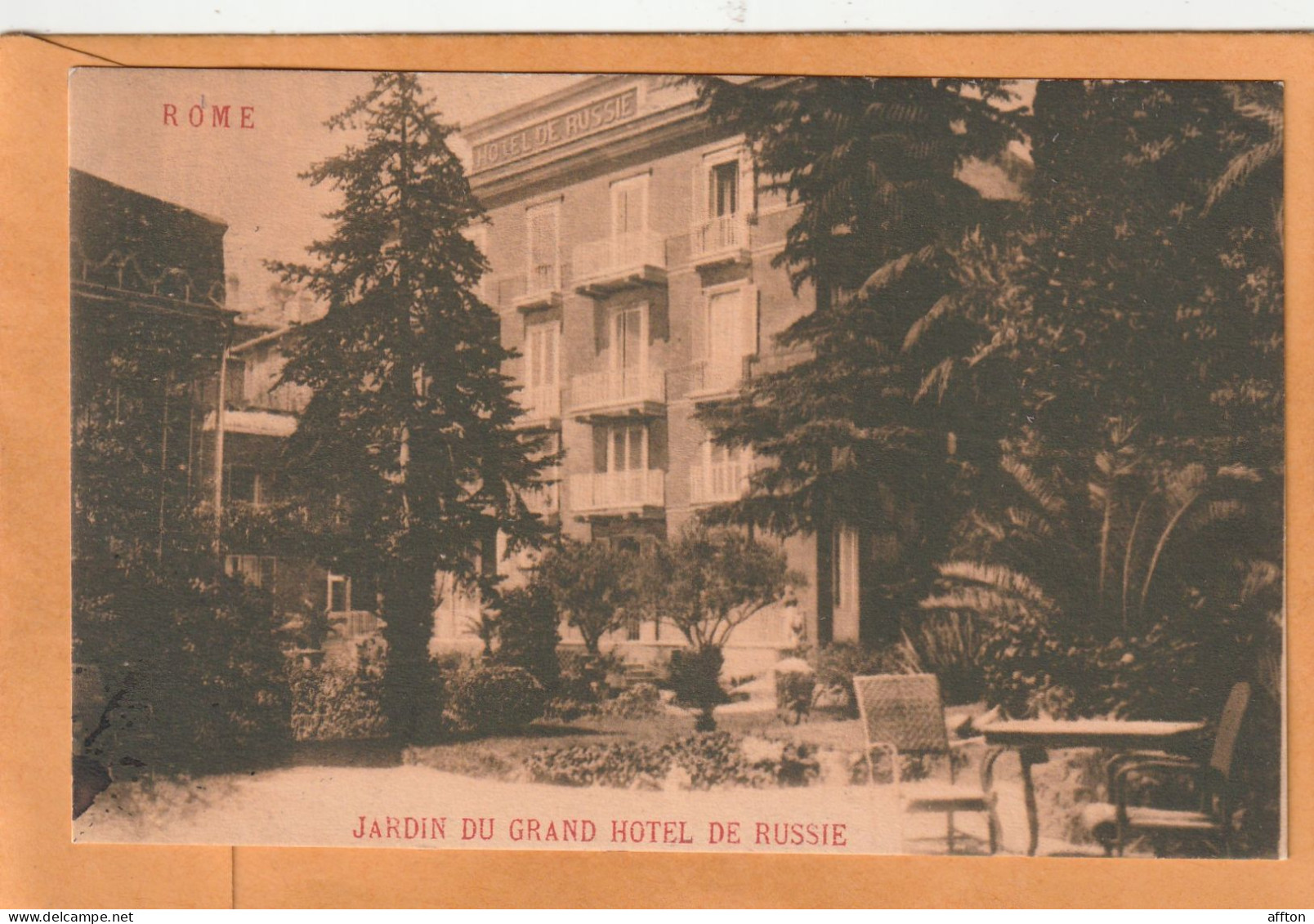 Rome Grand Hotel De Russie Italy 1905 Postcard - Cafes, Hotels & Restaurants