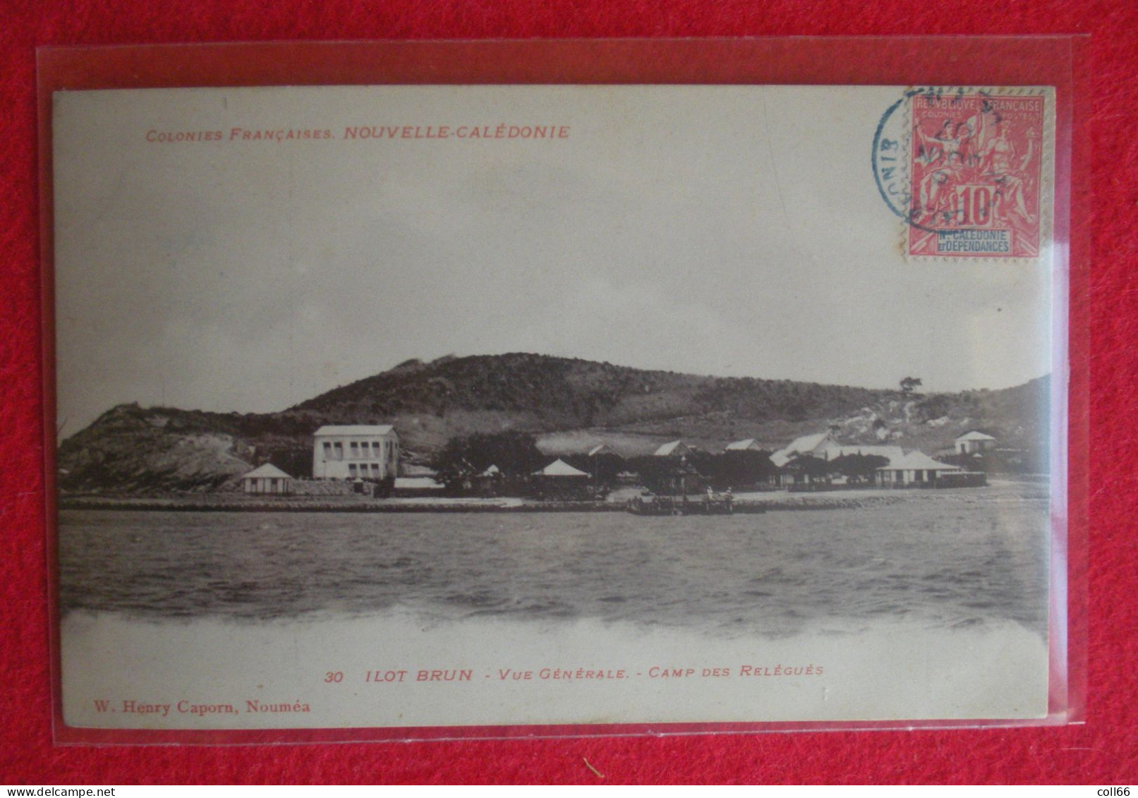 1907 Nouméa Ilot Brun Camp Des Relégués Bagne Nouvelle Calédonie éditeur Henry N°30 Dos Scanné Sténo Codée - Nouvelle Calédonie