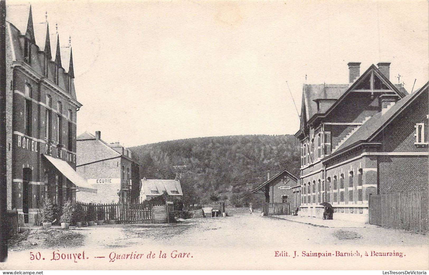 BELGIQUE - HOUYET - Quartier De La Gare - Edit J Saimpain Barnich à Beauraing - Carte Postale Ancienne - Houyet