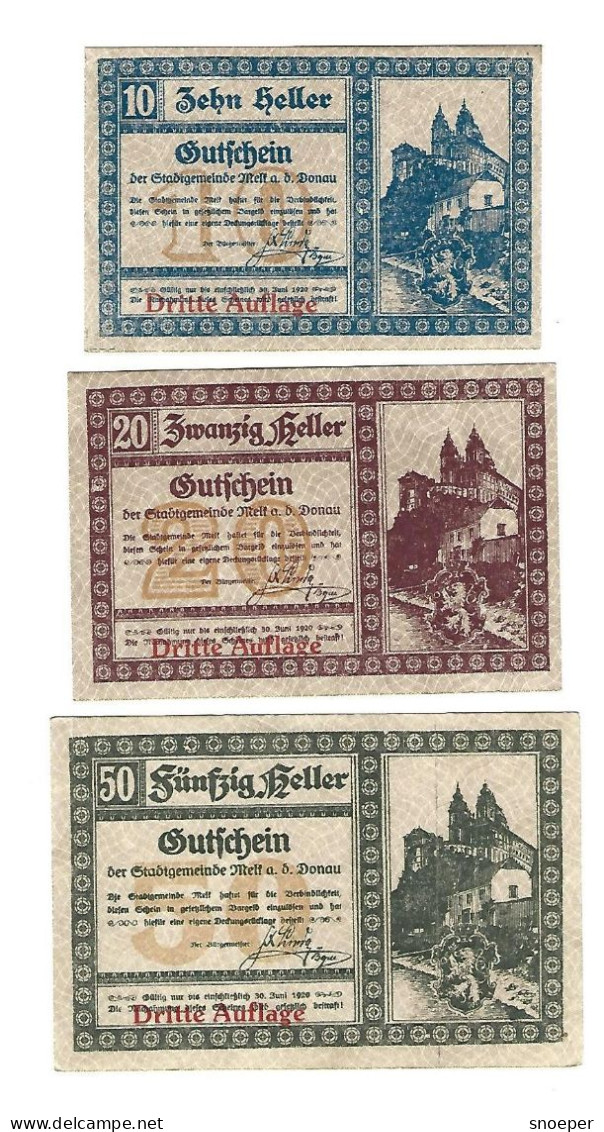 *notgeld   Austria Melk  Serie Compleet  605/1f - Autriche