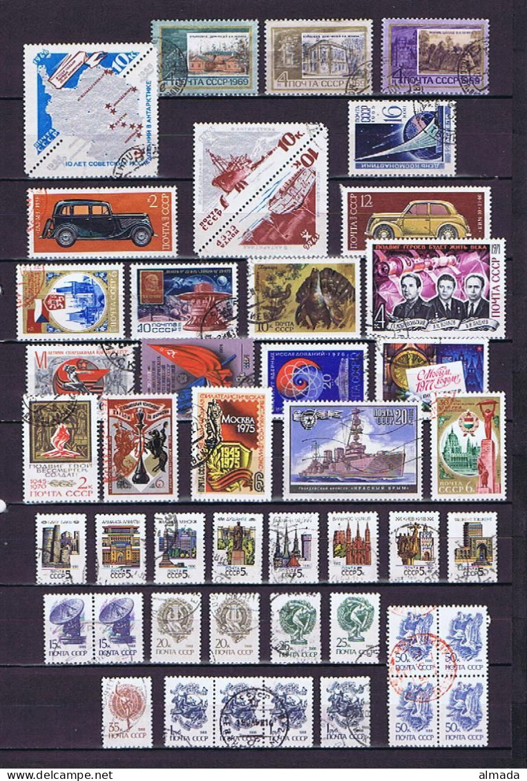 USSR, Sowjetunion 1965-1990 36 Diff. Postally Used Stamps (+ Few Duplicats), 36 Echt Gelaufene Marken (+ Dubletten ) - Colecciones