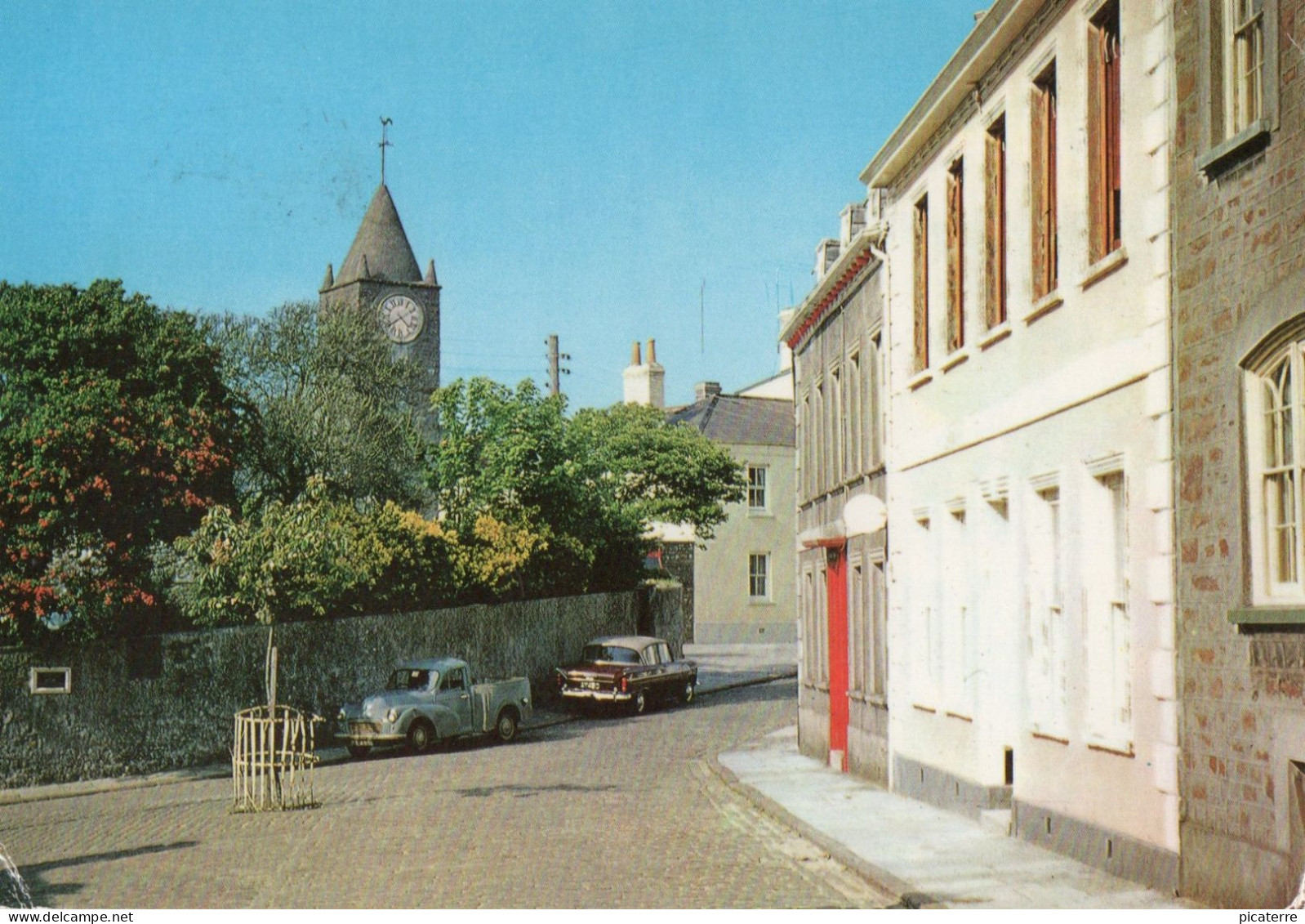 ALDERNEY- Town Clock Tower, High Street(west End) -Single Ring Postmark 1978 On 5p Guernsey Europa Stamp- Ile Aurigny - Alderney