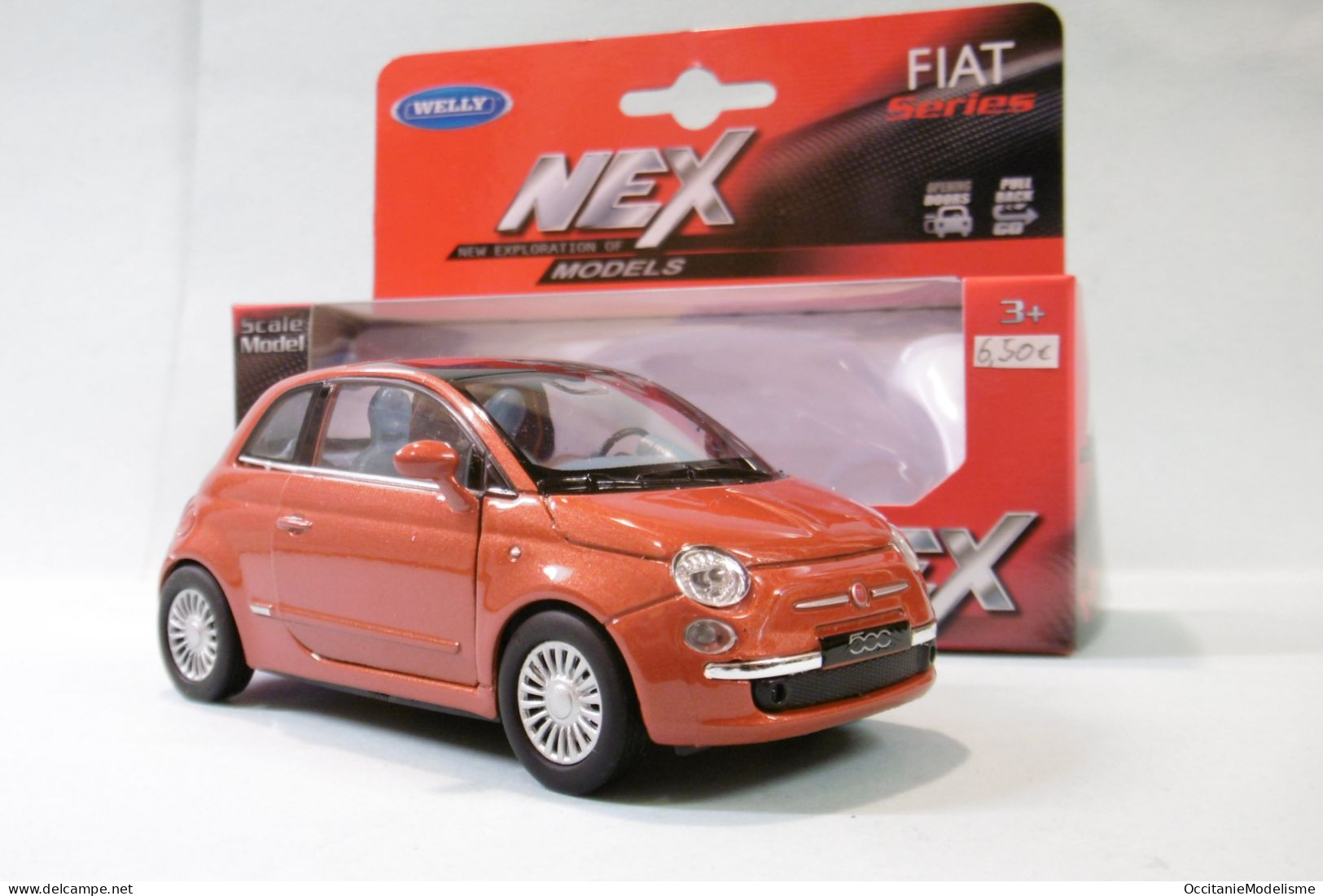 Welly Nex - FIAT 500 2007 Brun Orangé Métallisé Réf. 43605 BO 1/32 - Welly