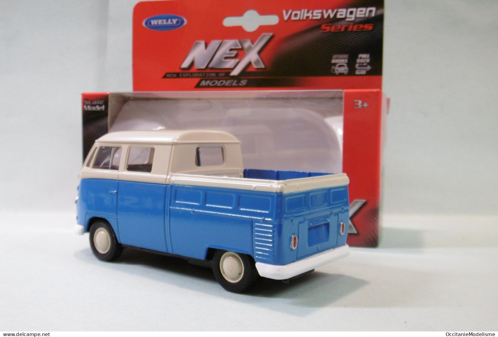 Welly Nex - VW VOLKSWAGEN T1 Double Cabine Pick-up Bleu Réf. 43603 BO 1/40 - Welly