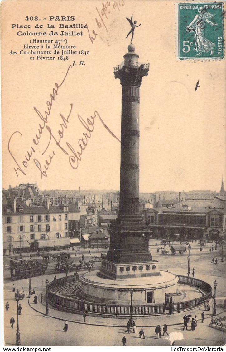 FRANCE - 75 - PARIS - Place De La Bastille - Colonne De Juillet - Carte Postale Ancienne - Autres Monuments, édifices
