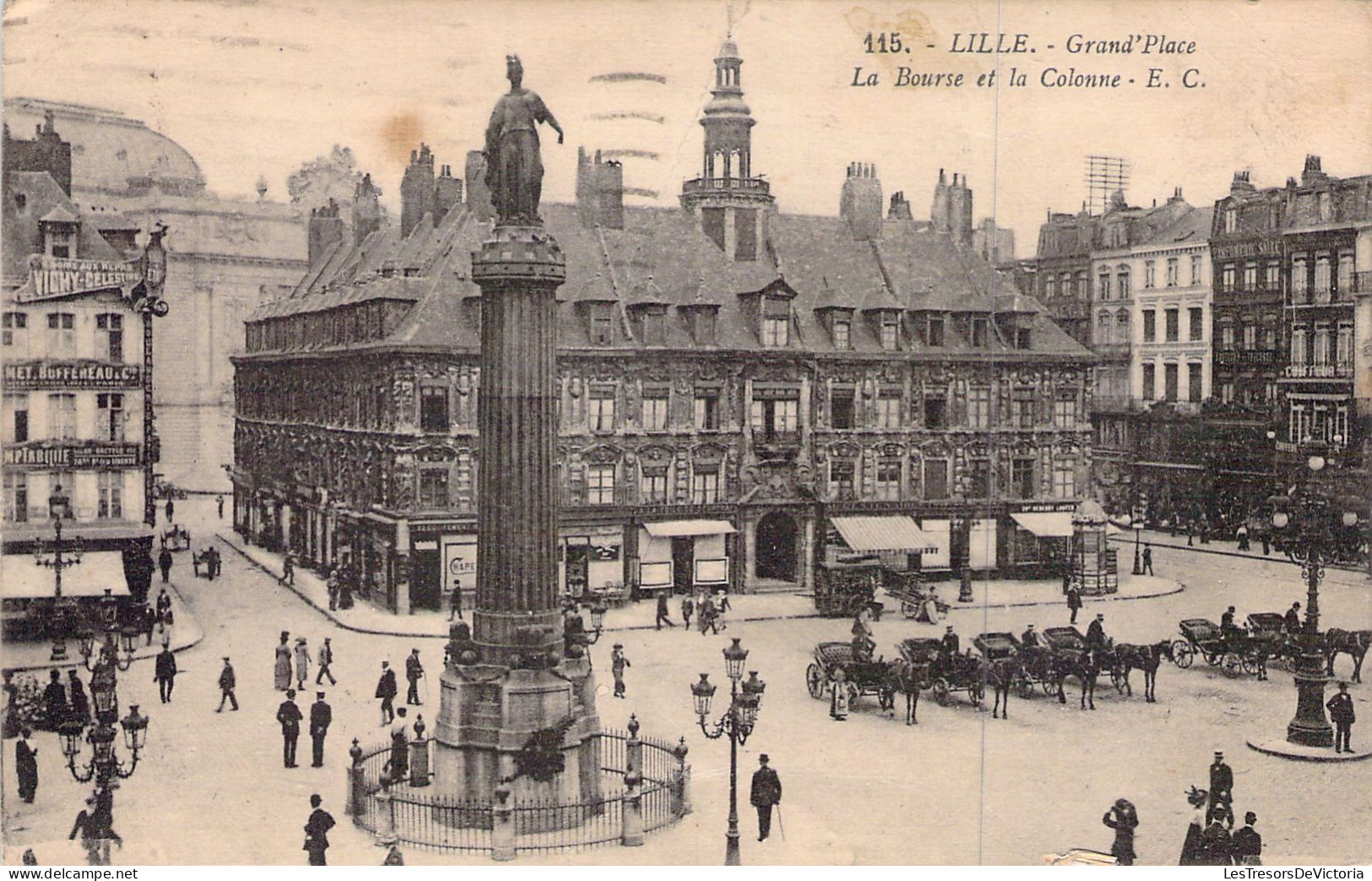 FRANCE - 59 - Lille - La Grand'place - La Bourse Et La Colonne - Carte Postale Ancienne - Lille
