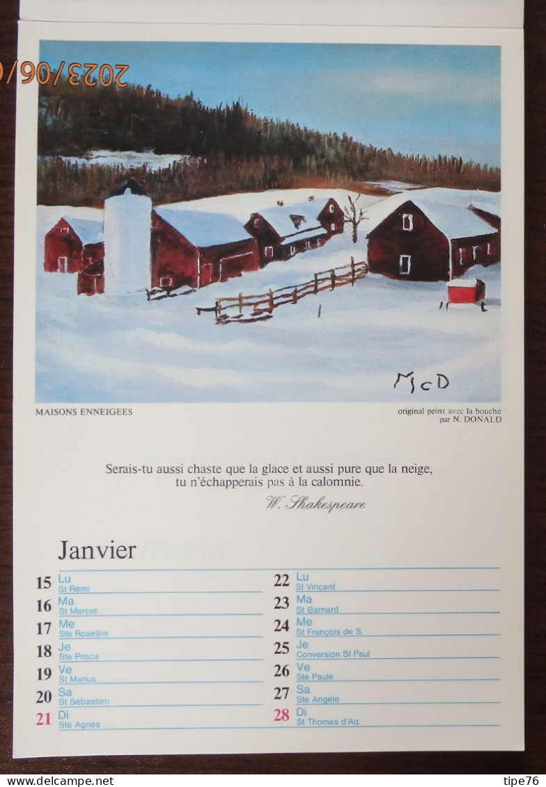 Calendrier 1979 Art Et Citation APBP Artiste Peint Avec Bouche Pied - 28 Pages - Tamaño Grande : 1971-80