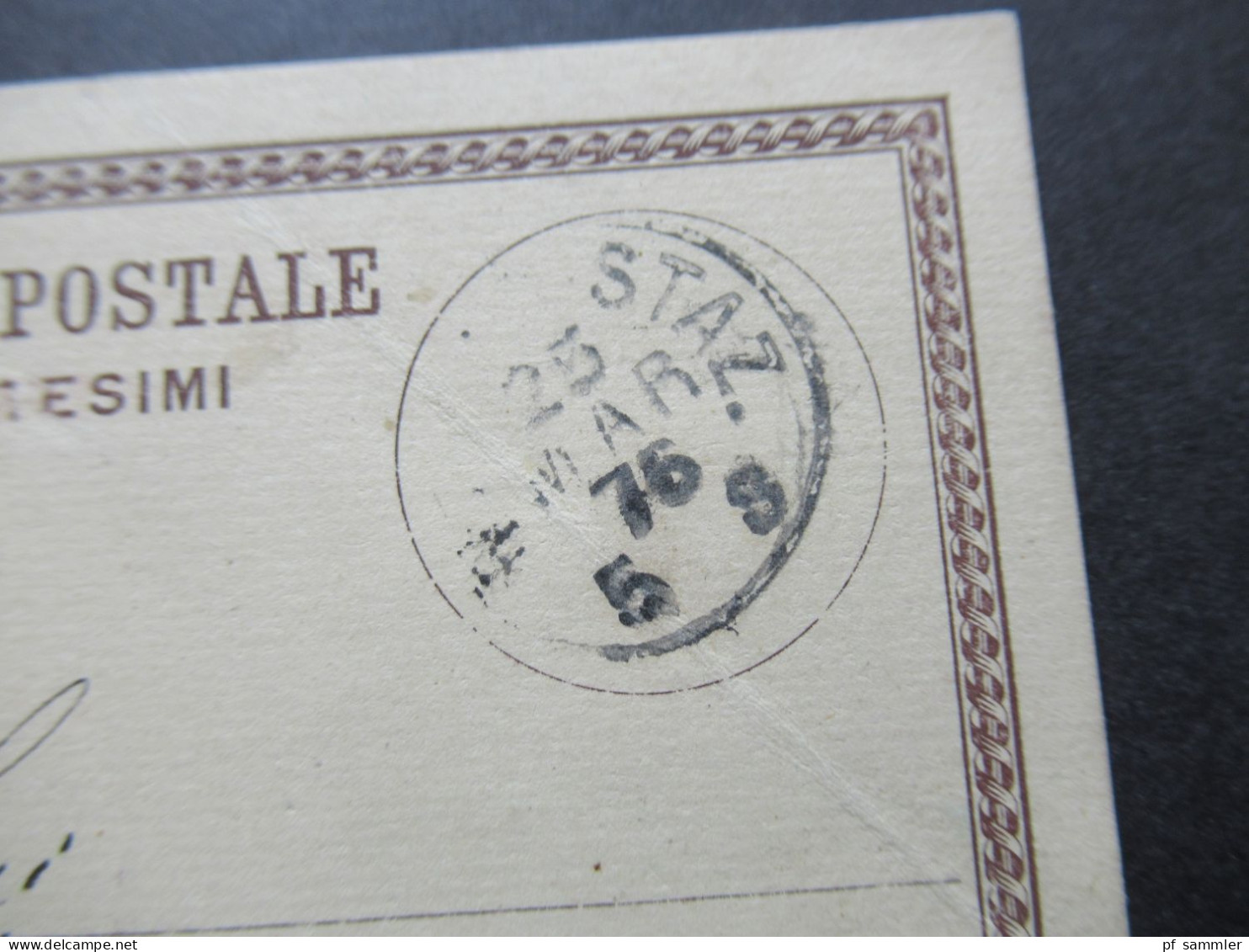 Italien 1876 Ganzsache Mit Stempel .... Staz. / Lagio Maggiore - Entero Postal