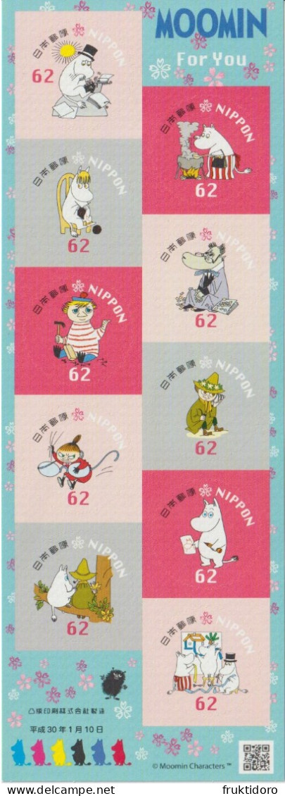 Japan Mi 8926-8935 Greetings: Moomin Characters - Moominpappa - Moominmamma - Snork Maiden - Hemulen 2018 ** - Blocchi & Foglietti