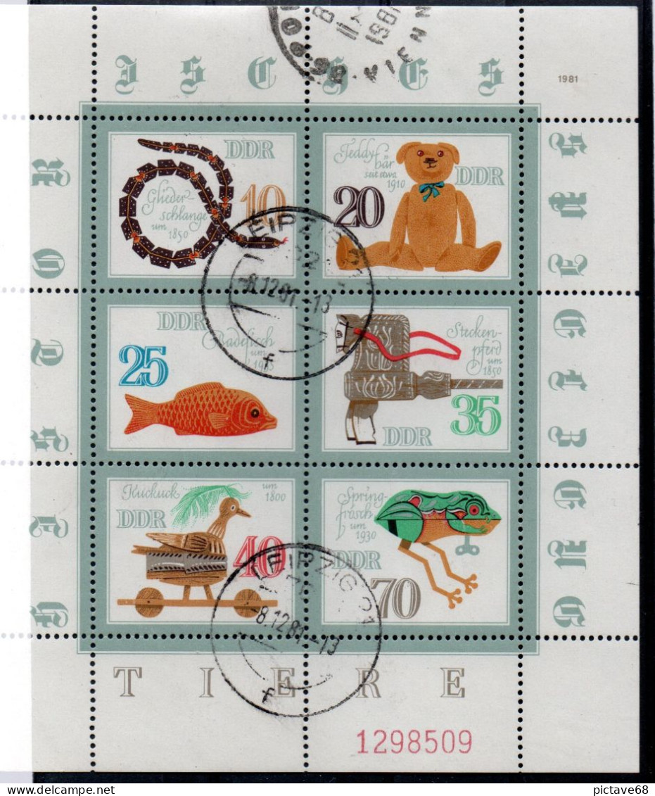 ALLEMAGNE / DDR / PETITE FEUILLE/ JOUETS ANCIENS N° 2316 à 2321 OBLITEREE - Andere & Zonder Classificatie