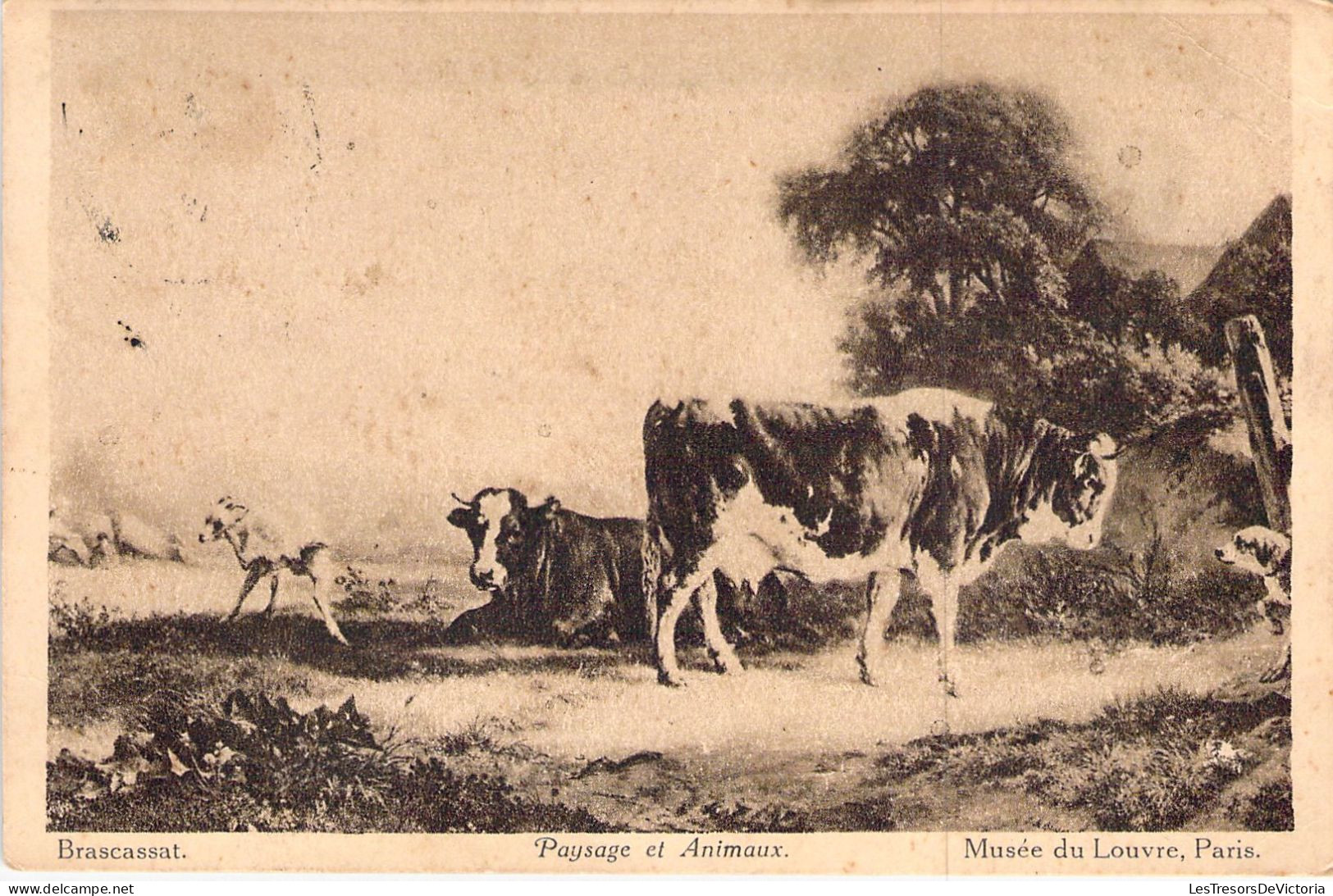 PEINTURE - Brascassat - Paysage Et Animaux - Vaches - Carte Postale Ancienne - Peintures & Tableaux