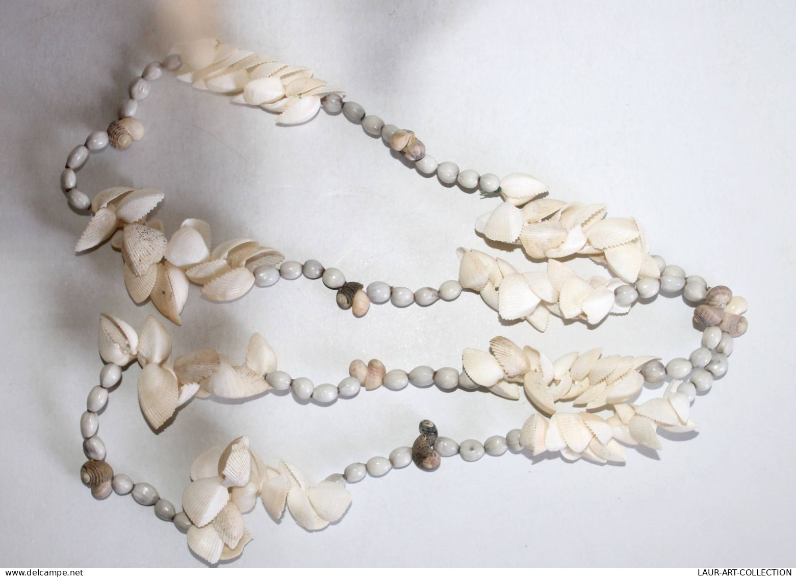 JOLI ANCIEN COLLIER SAUTOIR EN COQUILLAGE DES ILES BIJOU FANTAISIE ETHNIQUE 60cm    (1505.7) - Necklaces/Chains