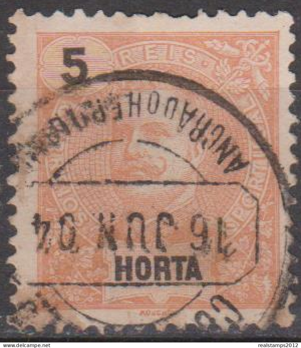 HORTA (Açores) - 1897,  D. Carlos I.   5 R.    D. 11 3/4 X 12  (o)  MUNDIFIL  Nº 14 - Horta