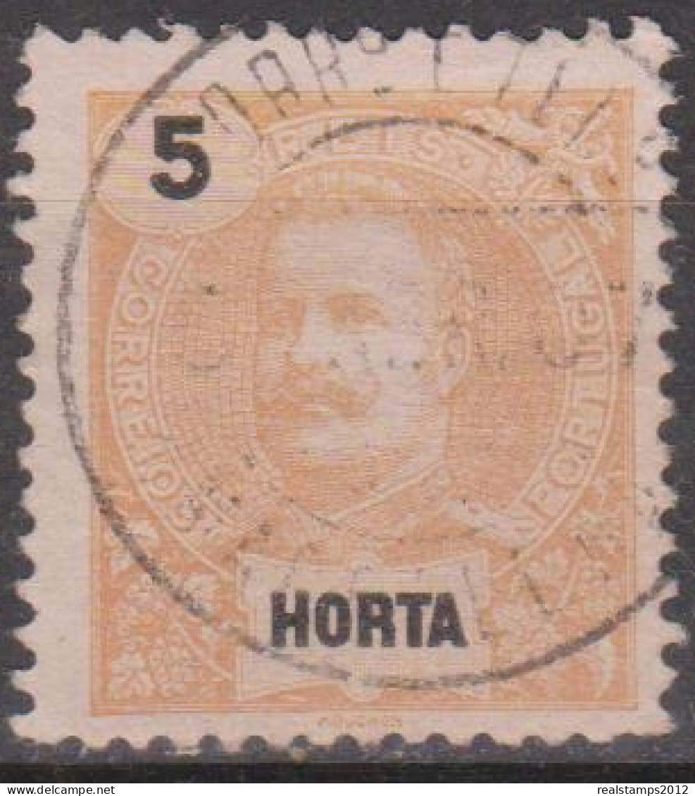 HORTA (Açores) - 1897,  D. Carlos I.   5 R.    D. 11 3/4 X 12  (o)  MUNDIFIL  Nº 14 - Horta