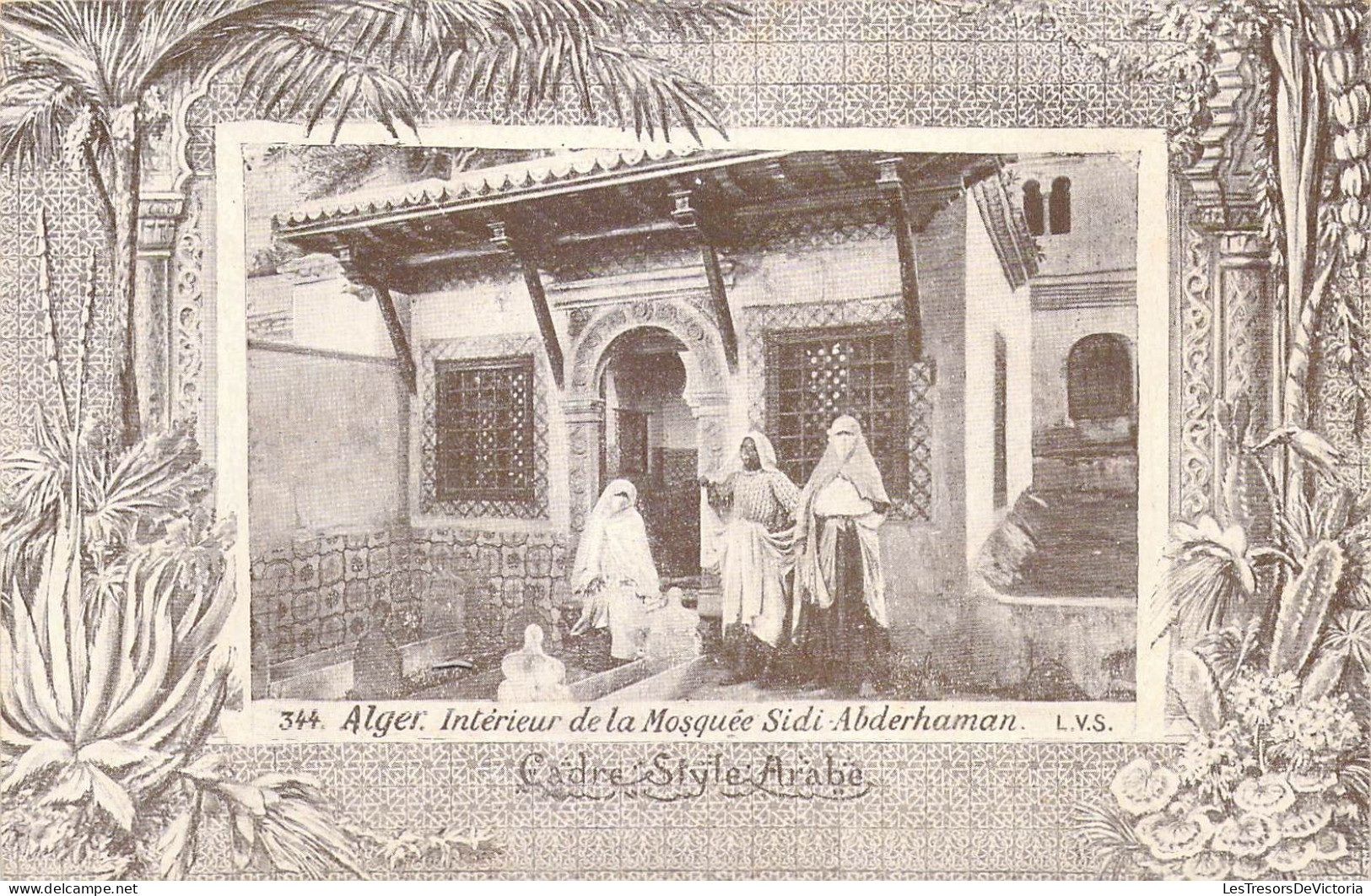 ALGERIE - ALGER - Intérieur De La Mosquée Sidi Abderhaman - Cadre Style Arabe - Edition Aqua  - Carte Postale Ancienne - Algiers