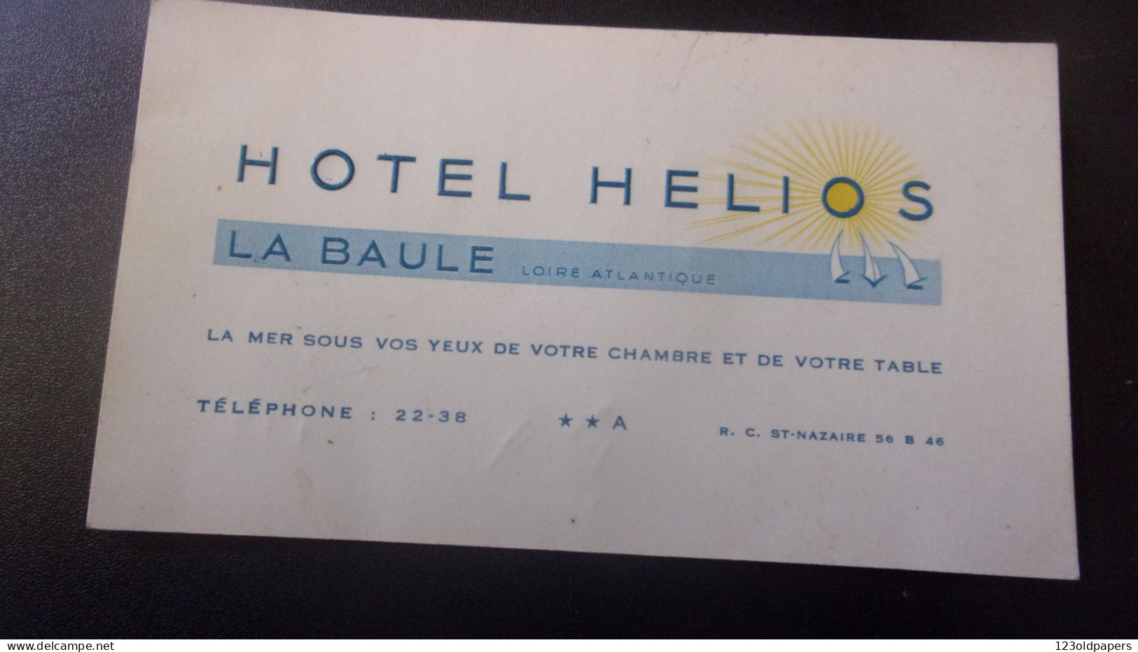 CDV LA BAULE HOTEL HELIOS - Cartes De Visite