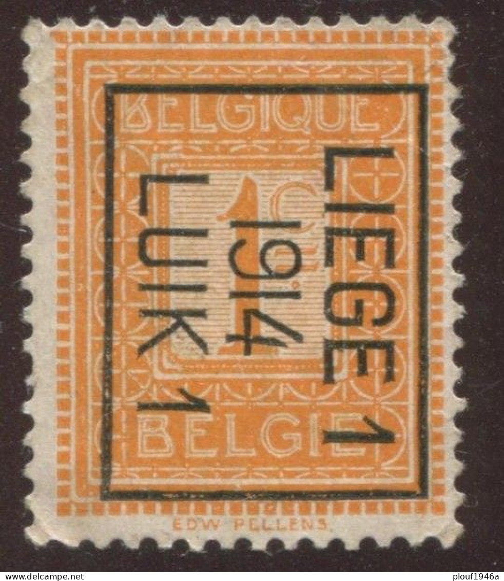 COB  Typo   48 B (*) (Liege1-1914-Luik) - Typografisch 1912-14 (Cijfer-leeuw)