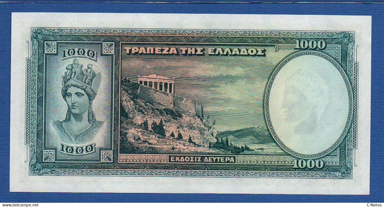GREECE - P.110 – 1000 Drachmai 01.01.1939  UNC-, Serie Δ-052 947,861 - Grèce
