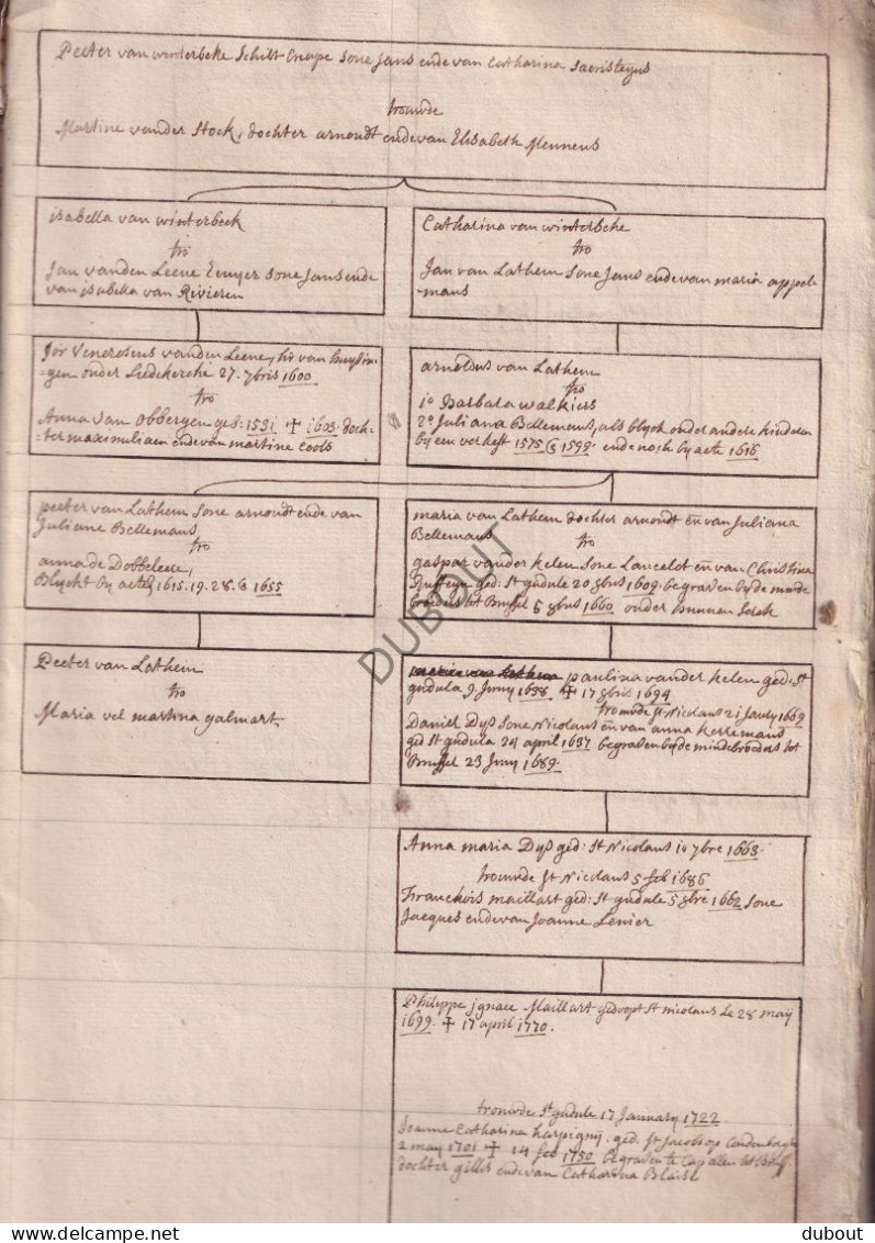 Gooik - Genealogie - Manuscript 18e Eeuw Door J.B. Devos  (V2588) - Manuscrits