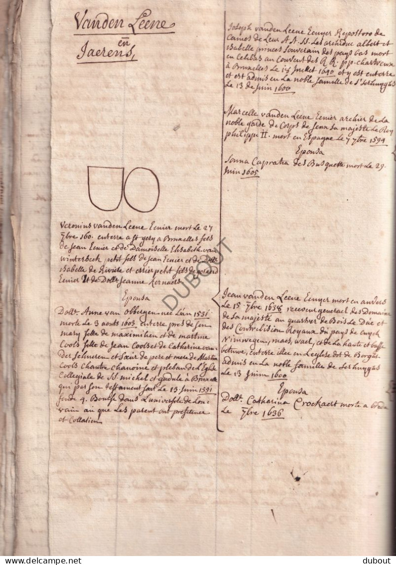 Gooik - Genealogie - Manuscript 18e Eeuw door J.B. Devos  (V2588)