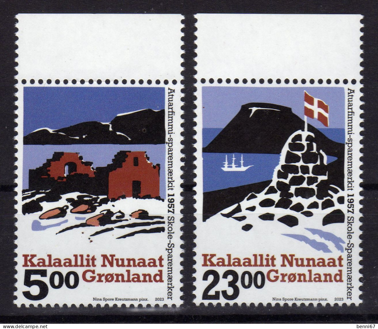 GROENLAND Greenland 2023 Paysage Drapeau Les 2 Val. MNH ** - Unused Stamps