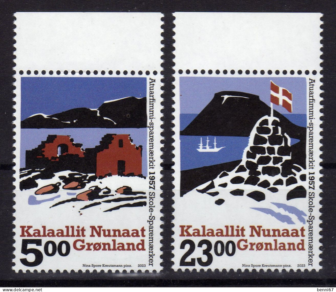 GROENLAND Greenland 2023 Paysage Drapeau Les 2 Val. MNH ** - Ungebraucht