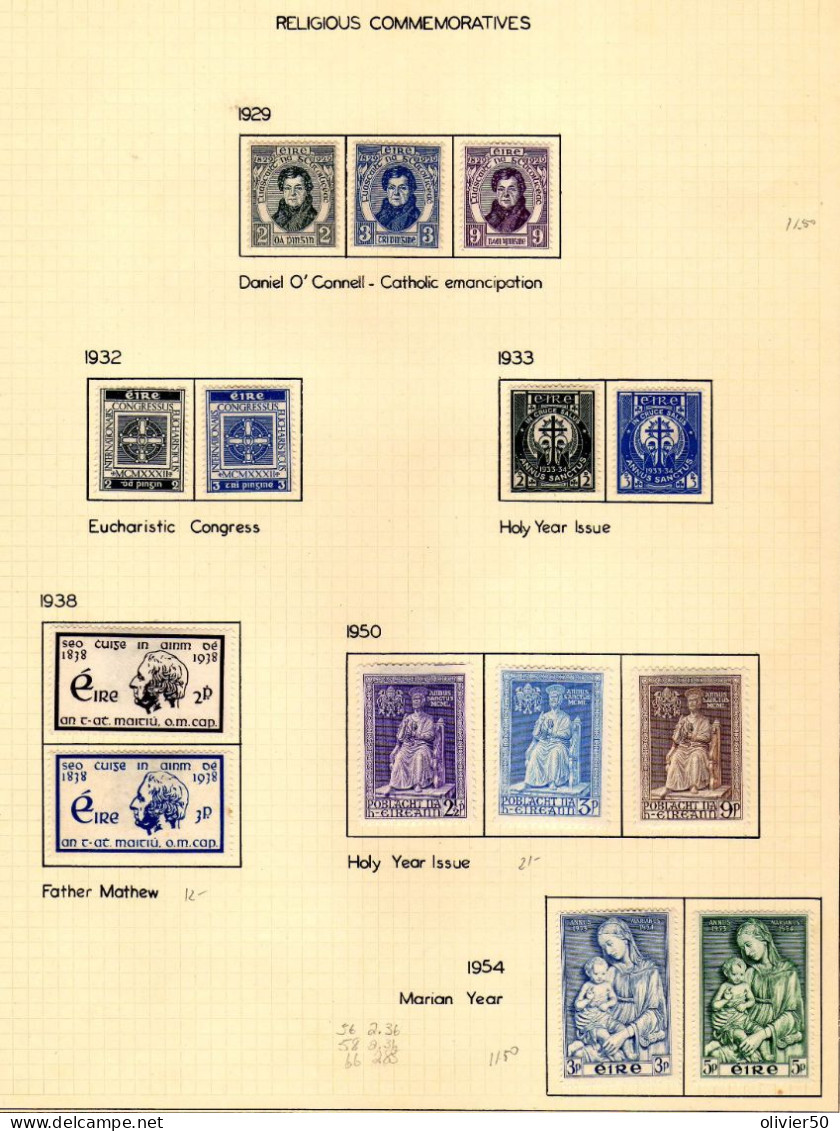 Irlande -(1929-54)  -  Evenements   Religieux - Neufs* - - Neufs