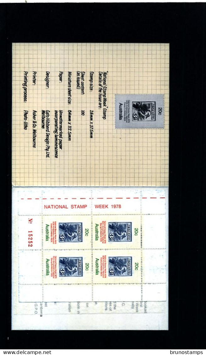 AUSTRALIA - 1978  NATIONAL STAMP WEEK  BOOKLET  MINT NH - Carnets