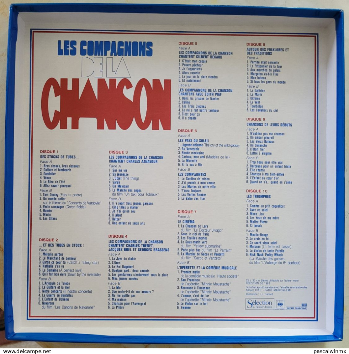 Coffret De 10 Disques Disques Vinyl 33 Tours Les COMPAGNONS De La CHANSON - Hit-Compilations