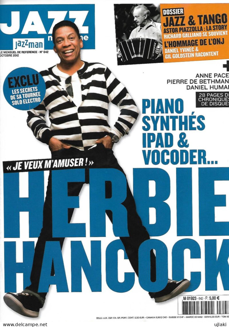 Revue  JAZZ  Magazine   N°642  OCTOBRE 2012 " Je Veux M'amuser  HERBIE HANCOCK" - Muziek