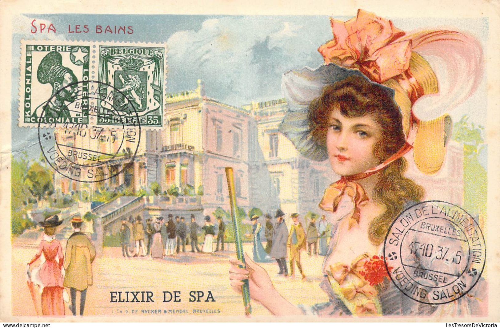 PUBLICITES - Spa Les Bains - Elixir De Spa - Salon De L'Alimentation - Carte Postale Ancienne - Werbepostkarten