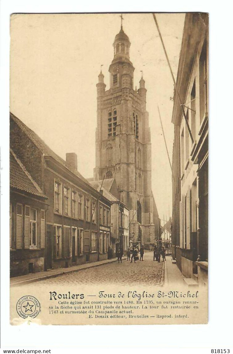 Roeselare Roulers  -  Tour De L'Eglise St-Michel 1913 (slijtage Li Onder Zie Scan) - Roeselare