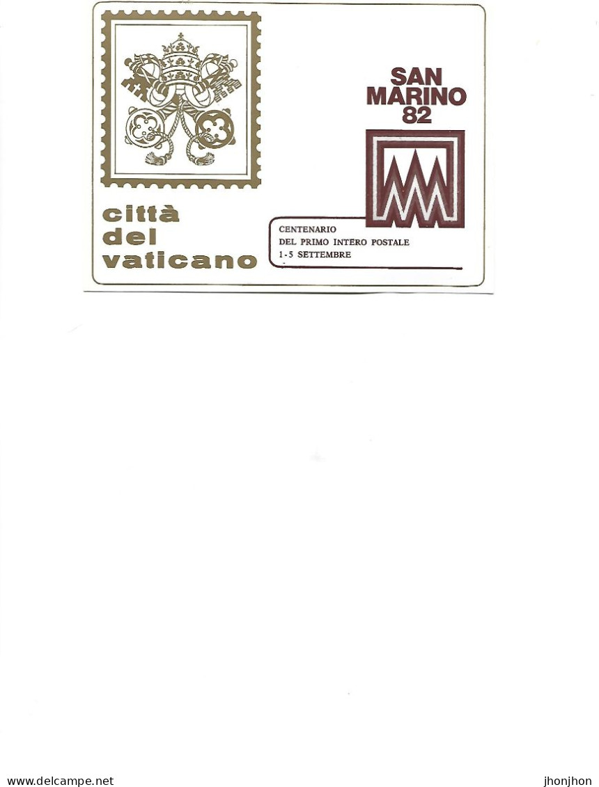 San Marino - Postcard  Used  1982 -   Vatican CITY - San Marino
