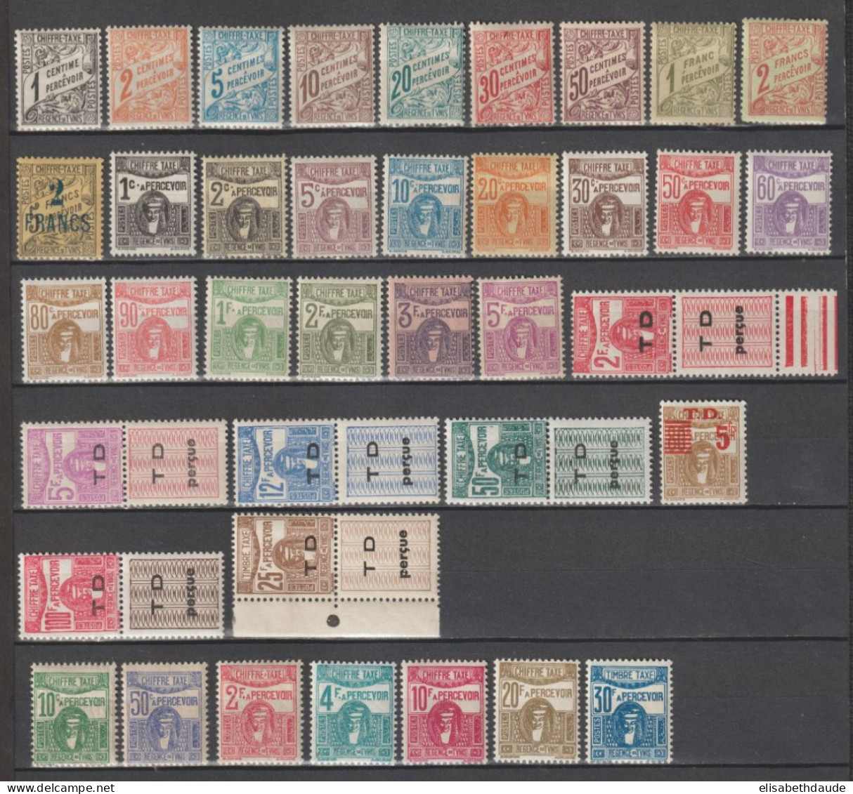 TUNISIE - 1901/1945 - TAXE PRESQUE COMPLET - YVERT 26/34+36/50+52+54/65 * MH (PLUPART MLH !) - COTE = 62.25 EUR. - - Postage Due
