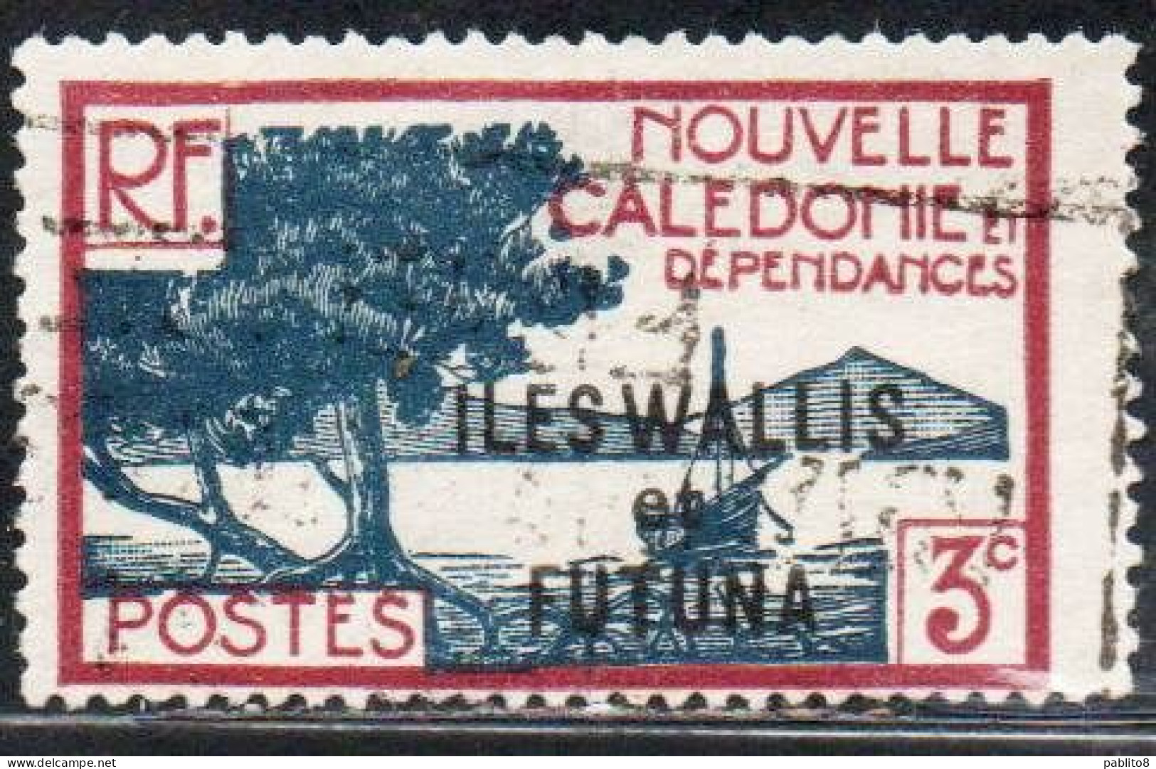 WALLIS AND FUTUNA ISLANDS 1930 1940 BAY OF PALETUVIERS POINT OVERPRINTED 3c USED USATO OBLITERE' - Usados