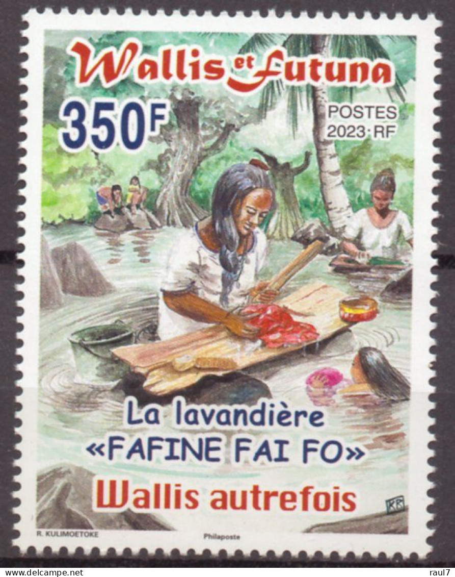 Wallis Et Futuna 2023 - Wallis Autrefois, La Lavandière - 1 Val Neuf // Mnh - Nuovi